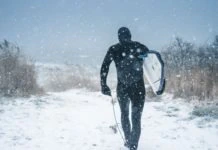 surfen in de winter