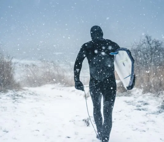 surfen in de winter