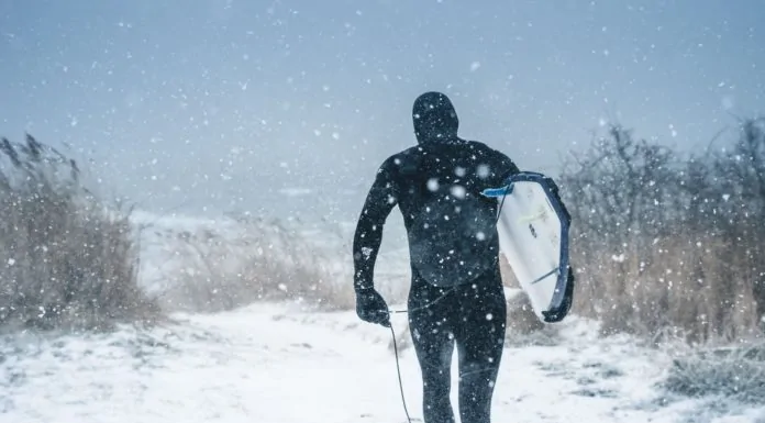 surfen in de winter